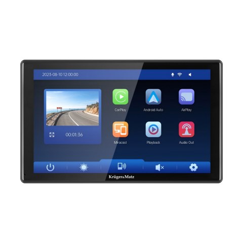 Stacja multimedialna 9" Android Auto Apple Carplay z DVR i kamerą cofania Kruger&Matz
