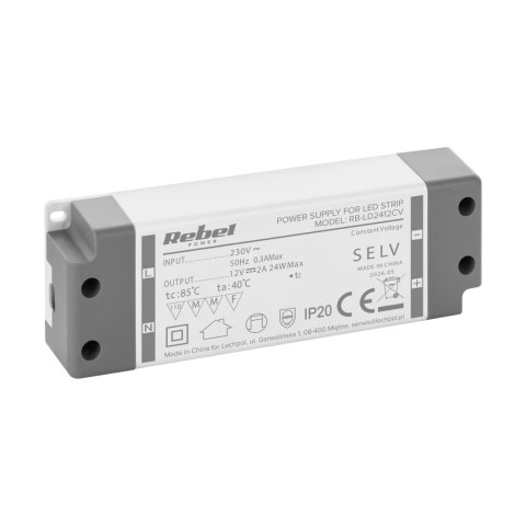 Zasilacz Rebel do sznurów LED 12V/2A max.24W IP20