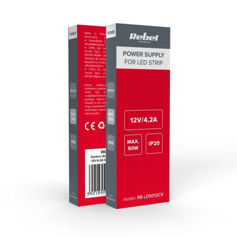 Zasilacz Rebel do sznurów LED 12V/4.2A max.50W IP20