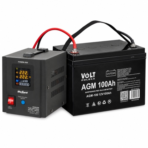 Zasilacz awaryjny do pieca CO gazowego komputera 500VA / 300W + AKUMULATOR 100Ah Volt Polska Czysty sinus