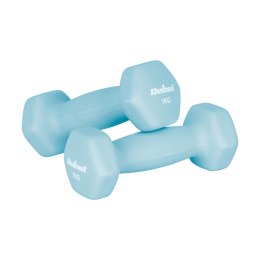Hantelki żeliwne neoprenowe HEX zestaw 12kg ze stojakiem (2x1kg+2x2kg+2x3kg), REBEL ACTIVE