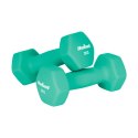 Hantelki żeliwne neoprenowe HEX zestaw 12kg ze stojakiem (2x1kg+2x2kg+2x3kg), REBEL ACTIVE