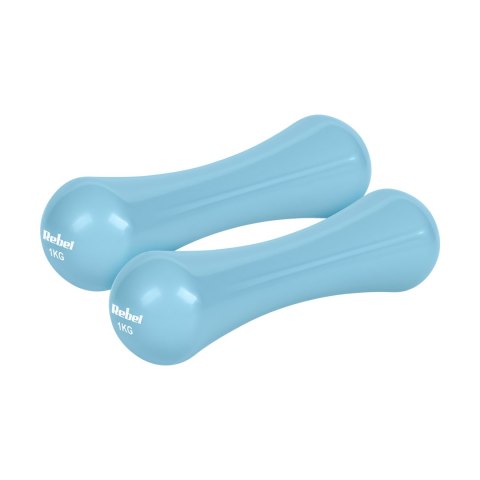 Hantelki żeliwne winylowe 2x1kg, REBEL ACTIVE