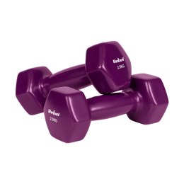 Hantelki żeliwne winylowe HEX 2x2.5kg, REBEL ACTIVE