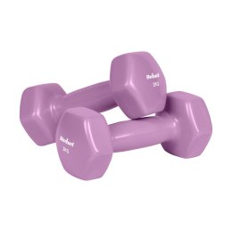 Hantelki żeliwne winylowe HEX 2x2kg, REBEL ACTIVE