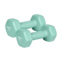 Hantelki żeliwne winylowe HEX 2x3kg, REBEL ACTIVE