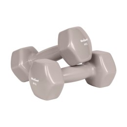 Hantelki żeliwne winylowe HEX 2x4kg, REBEL ACTIVE