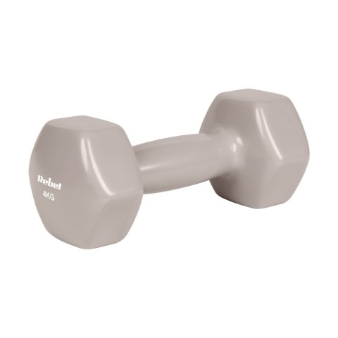 Hantelki żeliwne winylowe HEX 2x4kg, REBEL ACTIVE
