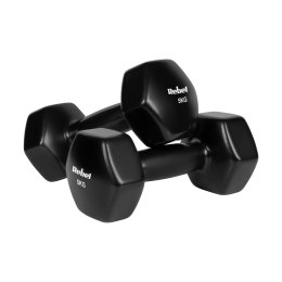 Hantelki żeliwne winylowe HEX 2x5kg, REBEL ACTIVE