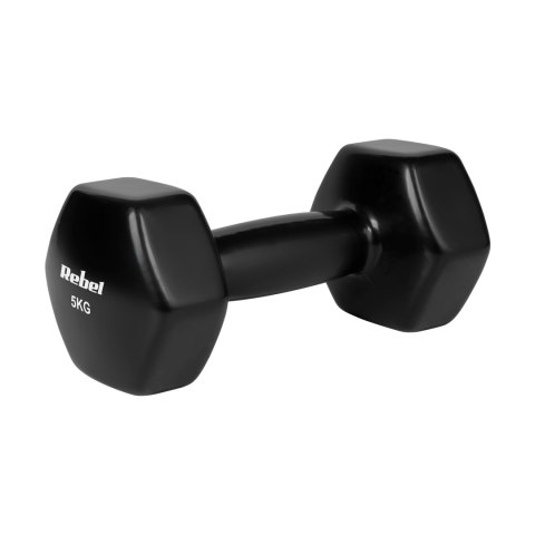 Hantelki żeliwne winylowe HEX 2x5kg, REBEL ACTIVE