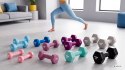 Hantelki żeliwne winylowe HEX 2x8kg, REBEL ACTIVE