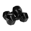 Hantelki żeliwne winylowe HEX 2x9kg, REBEL ACTIVE