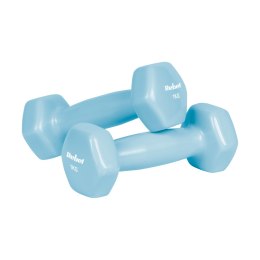 Hantelki żeliwne winylowe HEX zestaw 12kg ze stojakiem (2x1kg+2x2kg+2x3kg), REBEL ACTIVE