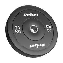 Obciążenie olimpijskie gumowane BUMPER 20kg, otwór 51 mm, REBEL ACTIVE