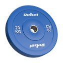 Obciążenie olimpijskie gumowane BUMPER PREMIUM, seria BEAST, 20kg, otwór 51 mm, REBEL ACTIVE