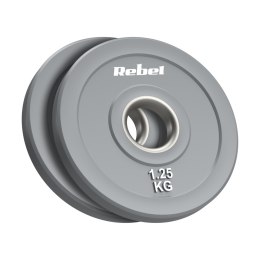 Obciążenie olimpijskie gumowane BUMPER, seria BEAST, zestaw 2x1.25kg, otwór 51 mm, REBEL ACTIVE