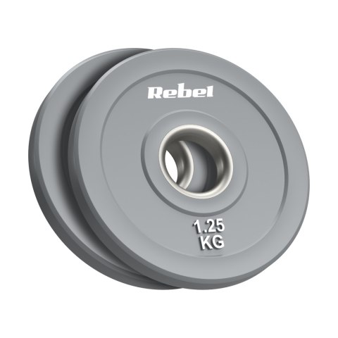 Obciążenie olimpijskie gumowane BUMPER PREMIUM, seria BEAST, zestaw 2x1.25kg, otwór 51 mm, REBEL ACTIVE