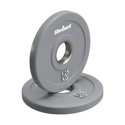 Obciążenie olimpijskie gumowane BUMPER PREMIUM, seria BEAST, zestaw 2x1.25kg, otwór 51 mm, REBEL ACTIVE
