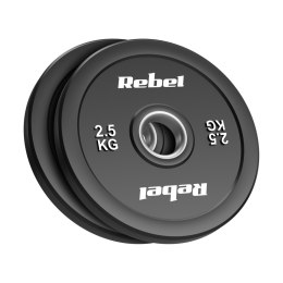 Obciążenie olimpijskie gumowane BUMPER, seria BEAST, zestaw 2x2.5kg, otwór 51 mm, REBEL ACTIVE