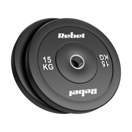 Obciążenie olimpijskie gumowane BUMPER zestaw 2x15kg, otwór 51 mm, REBEL ACTIVE