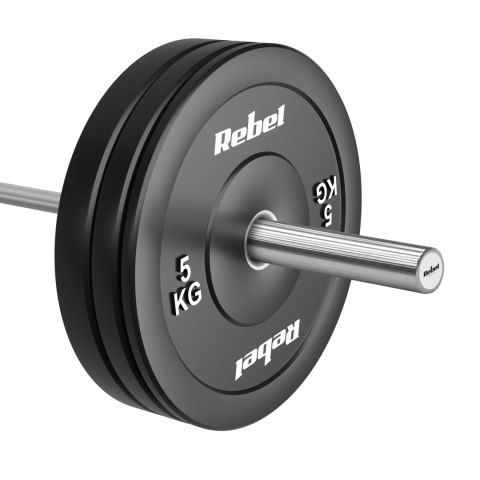 Obciążenie olimpijskie gumowane BUMPER zestaw 2x5kg, otwór 51 mm, REBEL ACTIVE