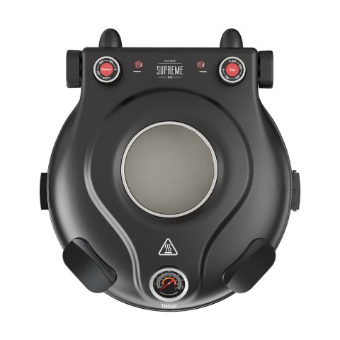 Piec do pizzy TEESA SUPREME MAX 1800 W, 400 stopni, dwie grzałki, okno, czarny, 35cm
