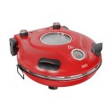 Piec do pizzy TEESA SUPREME MAX 1800 W, 400 stopni, dwie grzałki, okno, czerwony, 35cm