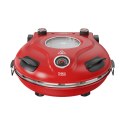 Piec do pizzy TEESA SUPREME MAX 1800 W, 400 stopni, dwie grzałki, okno, czerwony, 35cm