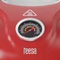 Piec do pizzy TEESA SUPREME MAX 1800 W, 400 stopni, dwie grzałki, okno, czerwony, 35cm