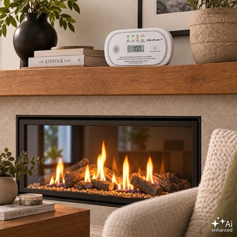 Qoltec Certyfikowany bezprzewodowy Czujnik tlenku węgla (czadu) | detektor CO | alarm 85dB | LCD | Diody LED