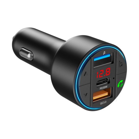 Transmiter samochodowy FM z funkcją BT (2x USB + USB-C)