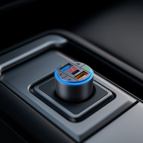 Transmiter samochodowy FM z funkcją BT (2x USB + USB-C)