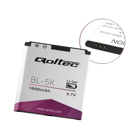 Qoltec Bateria do Nokia BL-5K | N85 | C7 | 1600mAh Qoltec Bateria do Nokia BL-5K | N85 | C7 | 1600mAh