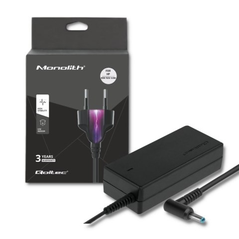 Qoltec Zasilacz do HP 65W | 19.5V | 3.33A | 4.5*3.0+pin | +kabel zasilający Qoltec Zasilacz do HP 65W | 19.5V | 3.33A | 4.5*3.0+pin | +kabel zasilający