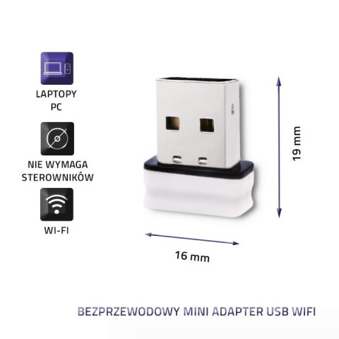 Qoltec Bezprzewodowy Mini Adapter USB Wi-Fi | Standard N Qoltec Bezprzewodowy Mini Adapter USB Wi-Fi | Standard N