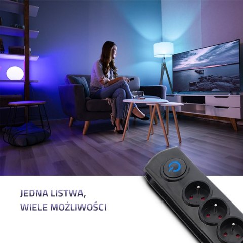 Qoltec Listwa antyprzepięciowa | 8 gniazd | 3m Qoltec Listwa antyprzepięciowa | 8 gniazd | 3m