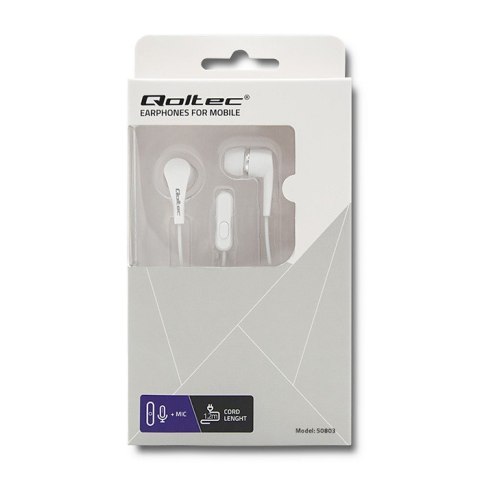 Słuchawki dokanałowe z mikrofonem | Białe Słuchawki dokanałowe z mikrofonem | Białe