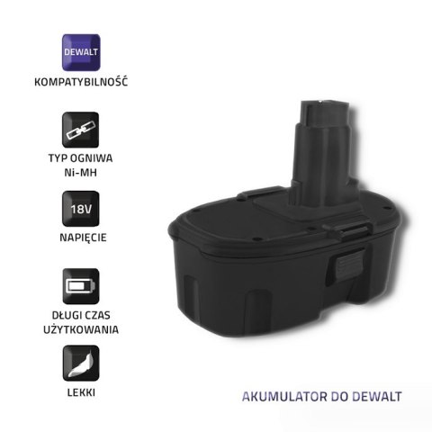 Qoltec Akumulator do Dewalt DE9093 | DE9503 | 18V Qoltec Akumulator do Dewalt DE9093 | DE9503 | 18V