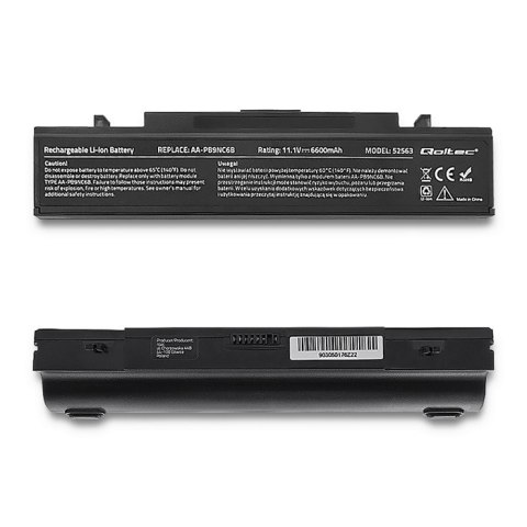 Qoltec Bateria do Samsung R580 | AA-PB9NS6B | 6600mAh | 10.8-11.1 V Qoltec Bateria do Samsung R580 | AA-PB9NS6B | 6600mAh | 10.8-11.1 V