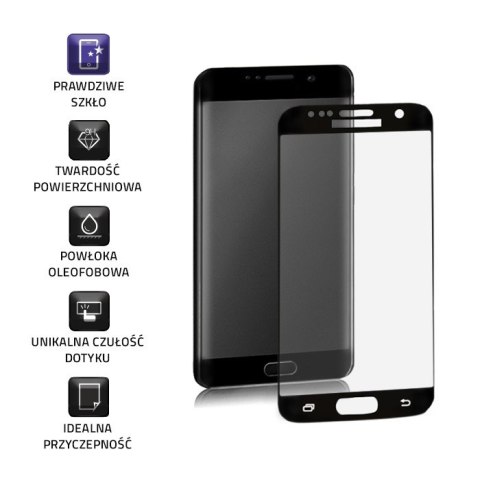 Qoltec Hartowane szkło ochronne PREMIUM do Samsung Galaxy S7 | PEŁNE | CZARNE