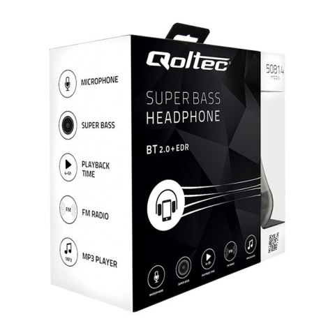 Qoltec Słuchawki bezprzewodowe BT nauszne z mikrofonem | mp3 | Czarne Qoltec Słuchawki bezprzewodowe BT nauszne z mikrofonem | mp3 | Czarne