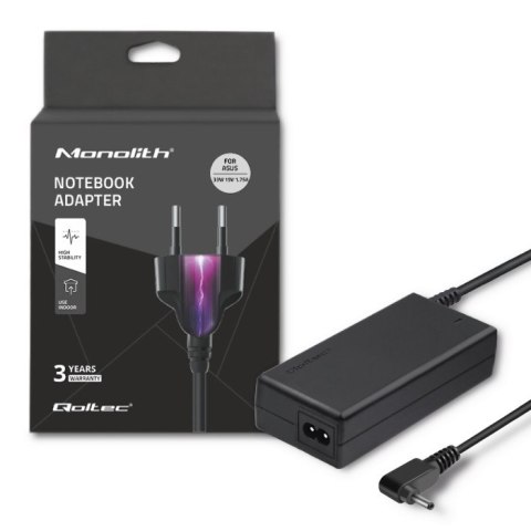 Qoltec Zasilacz do Asus 33W | 19V | 1.75A | 4.0*1.35 | +kabel zasilający Qoltec Zasilacz do Asus 33W | 19V | 1.75A | 4.0*1.35 | +kabel zasilający