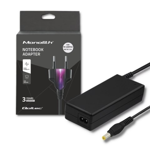 Qoltec Zasilacz do HP Compaq 90W | 19V | 4.74A | (4.2+4.8)*1.7 | +kabel zasilający Qoltec Zasilacz do HP Compaq 90W | 19V | 4.74A | (4.2+4.8)*1.7 | +kabel zasilający