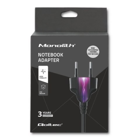 Qoltec Zasilacz do HP Compaq | Toshiba 75W | 19V | 3.95A | 5.5*2.5 | +kabel zasilający Qoltec Zasilacz do HP Compaq | Toshiba 75W | 19V | 3.95A | 5.5*2.5 | +kabel zasilający
