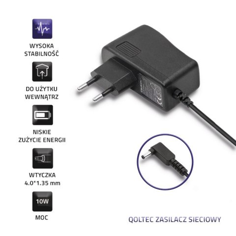 Qoltec Zasilacz wtyczkowy 10W | 5V | 2A | 4.0*1.35 Qoltec Zasilacz wtyczkowy 10W | 5V | 2A | 4.0*1.35